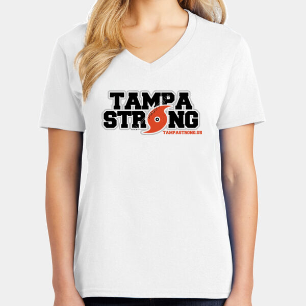 Tampa Football Pride - Women's Core Cotton V Neck Tee Thumbnail