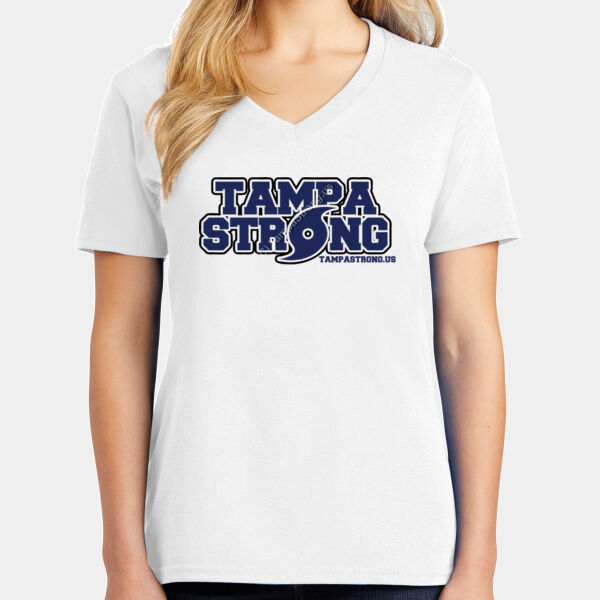 Tampa Hockey Passion - Women's Core Cotton V Neck Tee Thumbnail