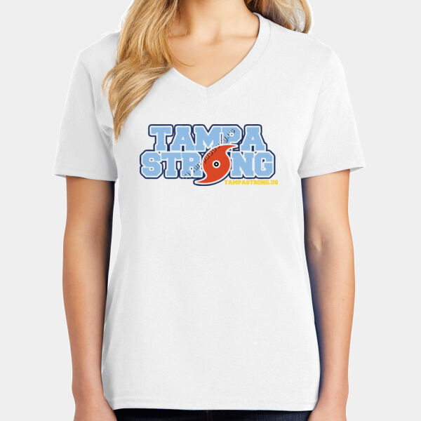 Baseball Enthusiast's Choice - Women's Core Cotton V Neck Tee Thumbnail