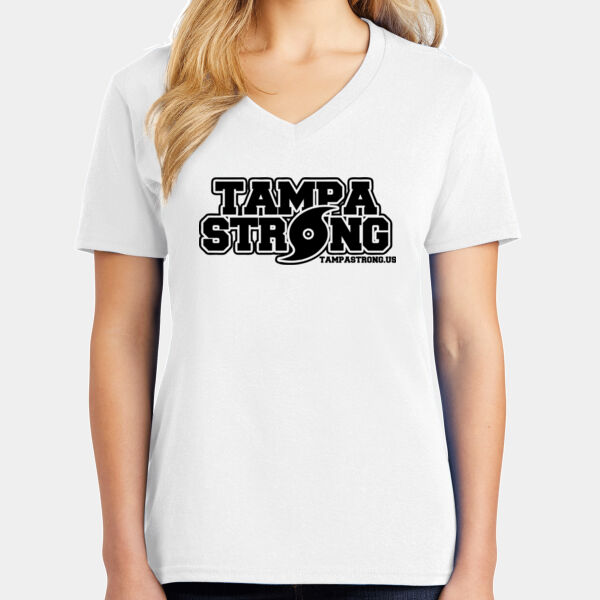 One-Color Tampa Tribute - Women's Core Cotton V Neck Tee Thumbnail